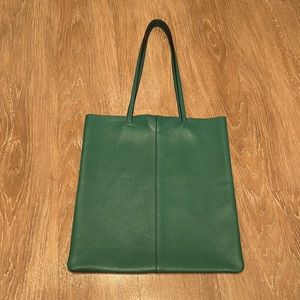 Banana Republic Kelly Green Leather Tote Bag